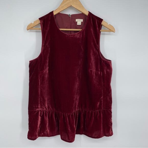 J Crew Top Velvet Sleeveless Vamp Whimsigoth Maroon Romantic Classic Feminine 6 - Picture 1 of 7